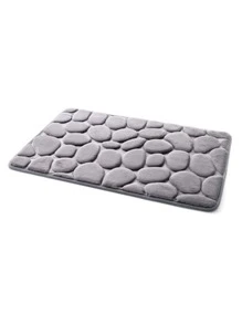 1pc Stone Pattern Anti-Slip Bath Rug Home Bathroom Decor Floor Carpet Outdoor Rug Door Mat Summer - Grey - View 1