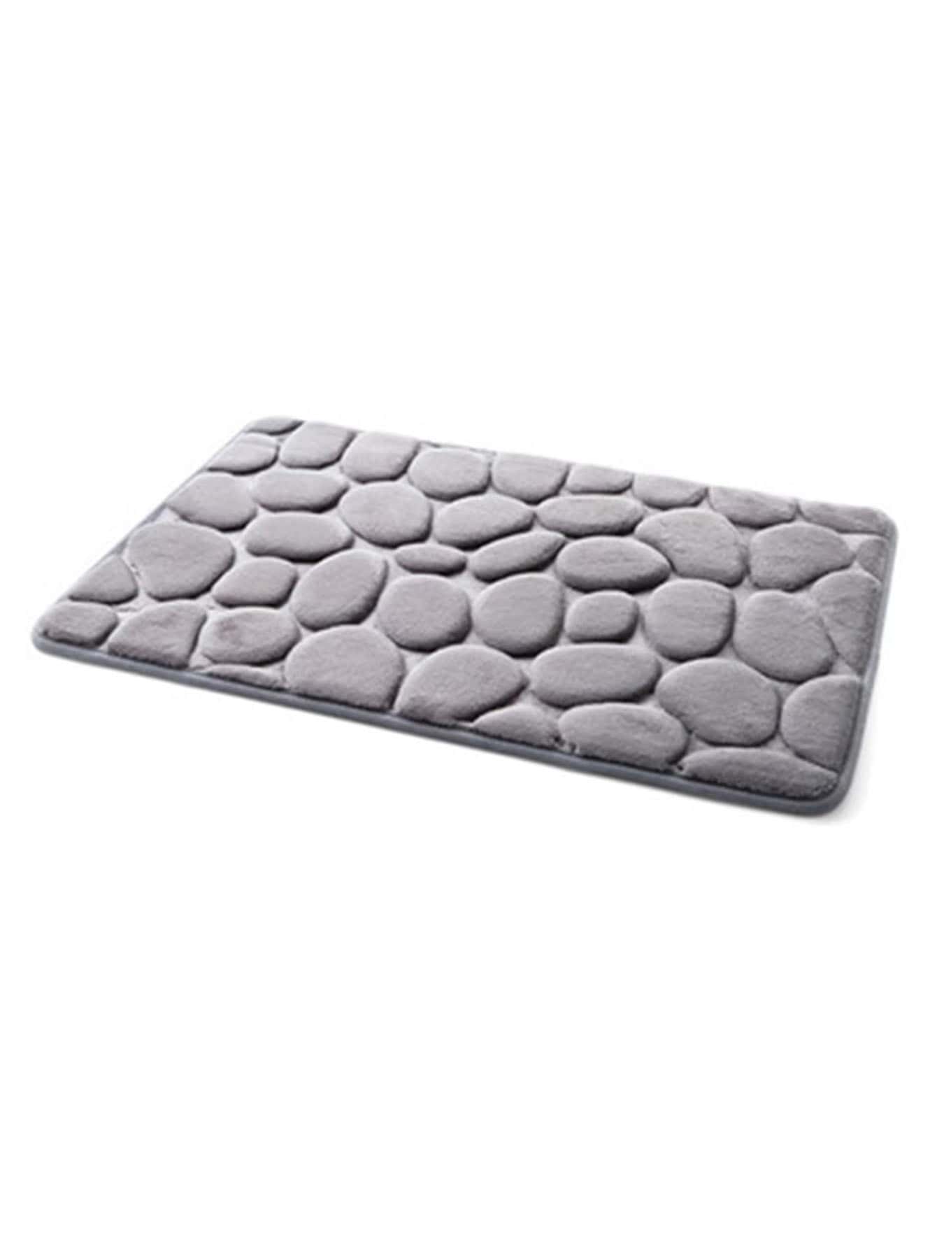1pc Stone Pattern Anti-Slip Bath Rug Home Bathroom Decor Floor Carpet Outdoor Rug Door Mat Summer - Grey - View 1