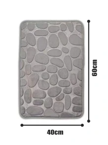 1pc Stone Pattern Anti-Slip Bath Rug Home Bathroom Decor Floor Carpet Outdoor Rug Door Mat Summer - Grey - View 2