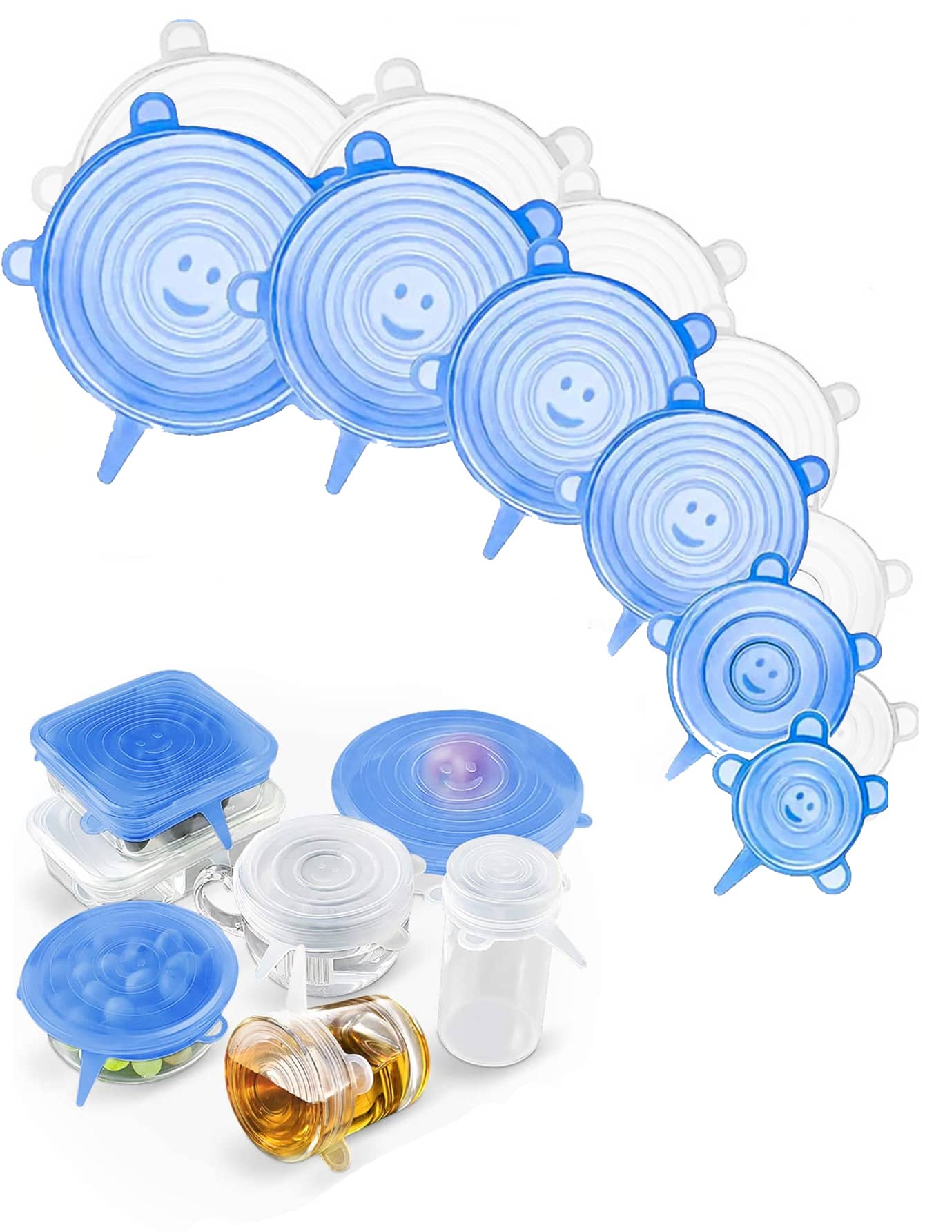 6pcs Silicone Stretchable Food Cover - Multicolor - View 1