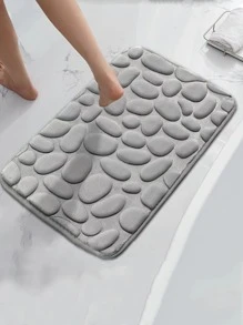 1pc Stone Pattern Anti-Slip Bath Rug Home Bathroom Decor Floor Carpet Outdoor Rug Door Mat Summer - Grey - View 4