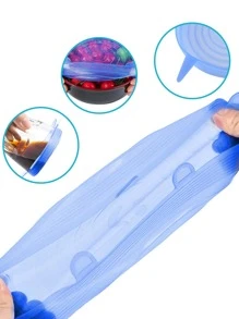 6pcs Silicone Stretchable Food Cover - Multicolor - View 3
