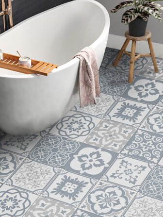 SUPSTICKER 9/24/36pcs Moroccan Pattern Waterproof & Wear-Resistant Ceramic Tile, 7.87x7.87 Inch Festival Decoration Gifts Birthday Graduation Floor Tiles Flooring Floor Tiles Self Adhesive Floor Tiles Peel Stick Floor Living Room Decor Room Decor Home Decor Kitchen