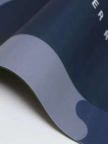 1pc Letter Graphic Bathroom Rug - Blue - View 3