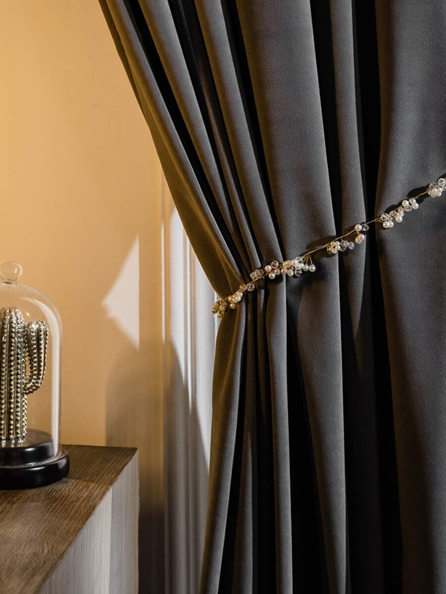 Panel única Cortina opaca unicolor - Gris - Ver 1