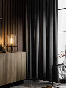 Panel única Cortina opaca unicolor - Gris - Ver 2