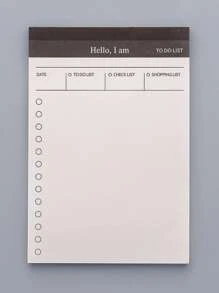 1入組字母圖形記事本適合學生辦公室簡單便攜式記事本 - 黑與白 - 查看 1