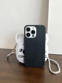 1 件 Young Girlpu 皮革拉鍊開合可愛貓童迷你斜背包適合四季日常使用