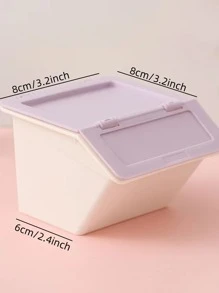 1pc Hộp lưu trữ văn phòng phẩm hai tông màu - Nhiều màu - Xem 2