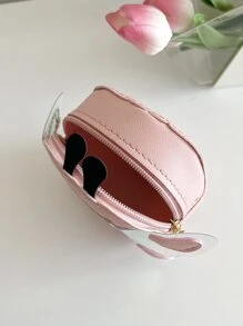 1入組青少女用pu皮拉鍊封口可愛蜜蜂迷你斜挎包,適用於日常使用