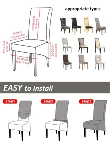 1入組綠色餐椅套極簡主義滌綸彈性餐廳椅套適合家用 - 青檸色 - 查看 2