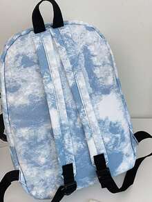 Kids Tie Dye Chain Decor Letter Patch Functional Backpack - Multicolor - View 5