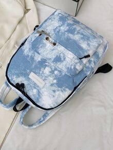 Kids Tie Dye Chain Decor Letter Patch Functional Backpack - Multicolor - View 8