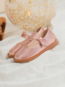 Chicas Zapatos mary jane de color metálico con diseño de lazo - Rosa - Ver 3