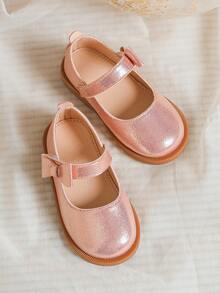 Chicas Zapatos mary jane de color metálico con diseño de lazo - Rosa - Ver 5
