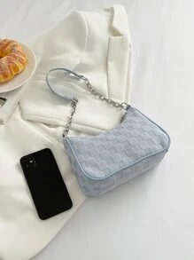 Bolso hobo en relieve geométrico