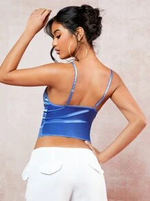 SHEIN BAE Contrast Lace Bustier Cami Top