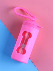 1入組骨形狀寵物便便袋分配器 - 玫紅色 - 查看 2