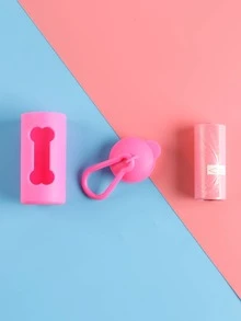 1入組骨形狀寵物便便袋分配器 - 玫紅色 - 查看 3