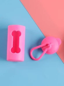 1入組骨形狀寵物便便袋分配器 - 玫紅色 - 查看 5