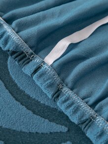 1入組葉子圖案有彈性沙發座套 - 藍色 - 查看 6