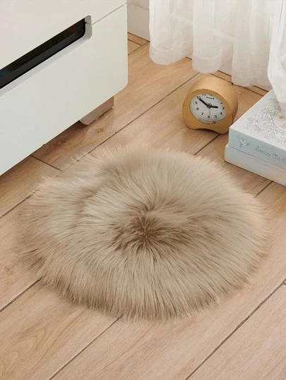 1pc Round Plush Rug, Modern Acrylic Floor Carpet For Home ,Room Decor