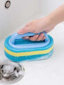 1pc Multifunction Cleaning Sponge Brush - Blue - View 3