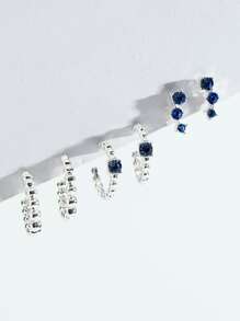 3對/套水鑽裝飾耳環 - 彩色 - 查看 2