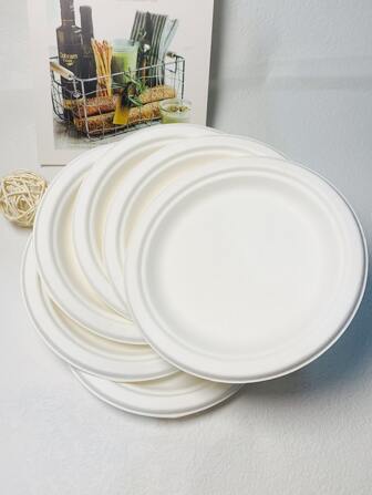 6 piezas Plato desechable 6 pulgadas redondo papel