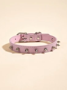 1 pieza Collar para mascota remache - Rosa - Ver 1