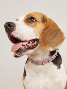 1 pieza Collar para mascota remache - Rosa - Ver 2