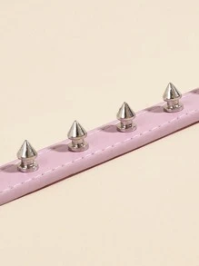 1 pieza Collar para mascota remache - Rosa - Ver 3