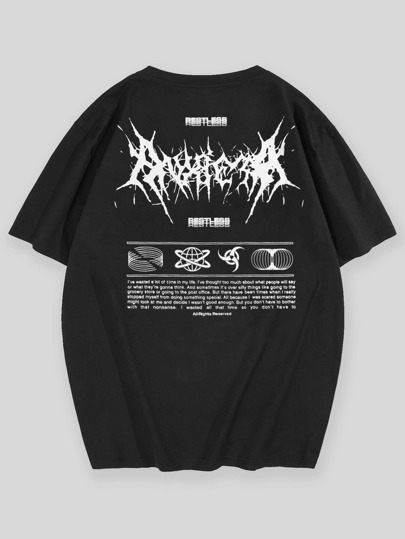 MkngProject Men Cotton Slogan Graphic Tee, School