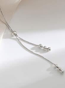 Vòng cổ trang trí hạt Y Lariat - Bạc - Xem 6