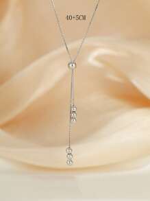 Vòng cổ trang trí hạt Y Lariat - Bạc - Xem 7