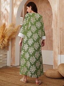 Al Najma Váy Ả Rập Thực vật Tất cả trên in Boho - màu xanh lá - Xem 2
