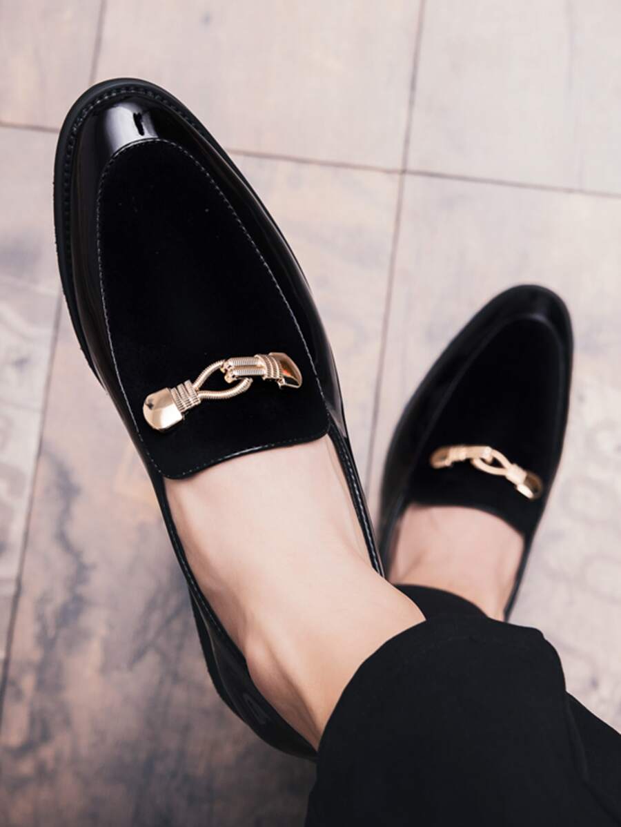 Giày cưới nam màu trơn - màu đen - Xem 1