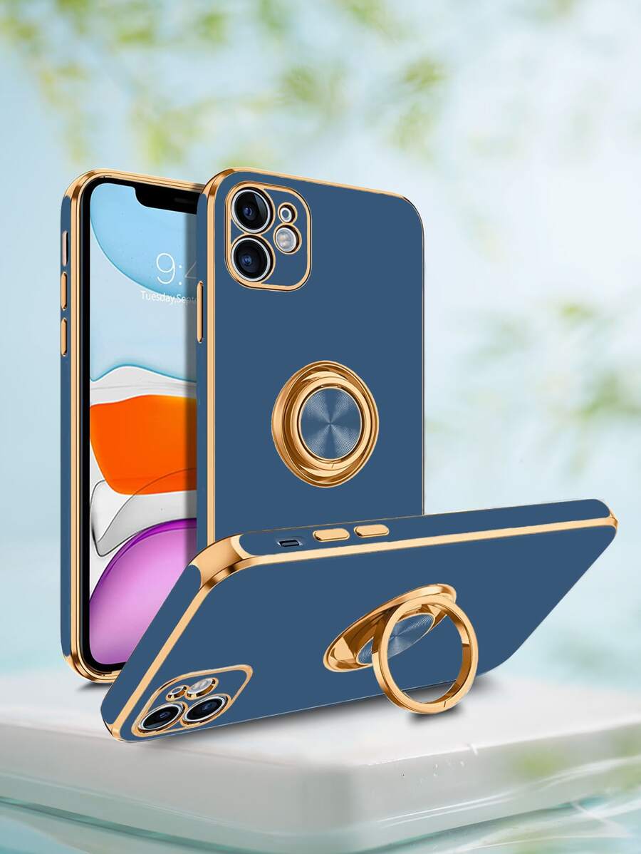 Vỏ điện thoại chắc chắn có giá đỡ vòng nam châm - Xanh đậm - Xem 1