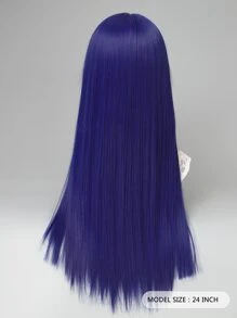 13*4 Lace Front Long Straight Synthetic Wig - Blue - View 2