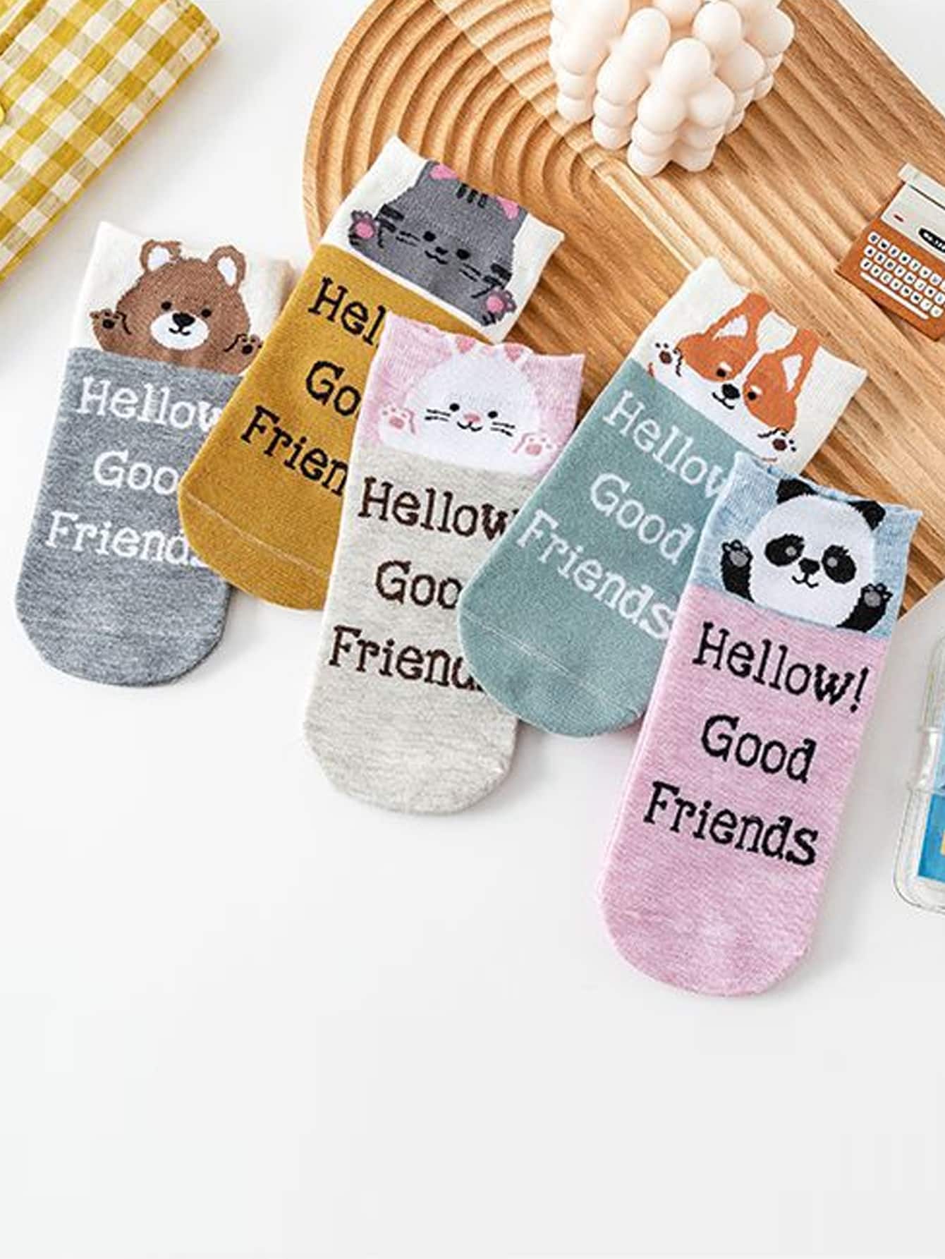 5pairs Kids Cartoon Graphic Socks - Multicolor - View 1