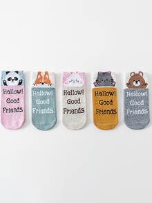5pairs Kids Cartoon Graphic Socks - Multicolor - View 2