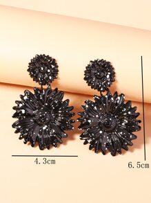 Flower Drop Earrings - Multicolor - View 3