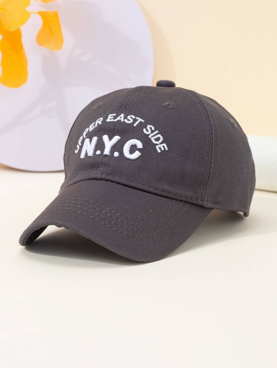 Niños Gorra de béisbol con bordado de letra - Gris Oscuro - Ver 1