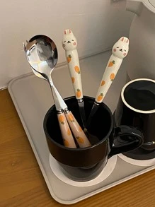 3 piezas Set cubiertos de acero inoxidable - Rosa - Ver 3