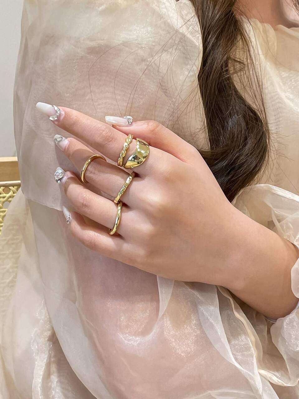 4pcs Hollow Out Ring