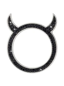 1pc Universal Car Engine Start Button Ring, Black Devil Shaped Single Button - 黑色 - 查看 4