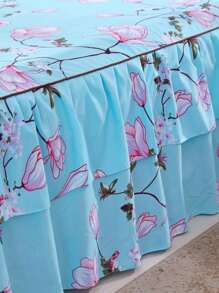 Cubrecama resistente al desvanecimiento, resistente a la pelusilla, suave y estampado, con doble capa gruesa cepillada y volante, se ajusta a cama individual/doble, adecuado para el hogar, dormitorio, viajes al aire libre, dormitorio estudiantil - Multicolor - Ver 3