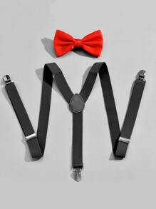 Hombres Cinturón de tirantes unicolor con corbata de lazo - Multicolor - Ver 2