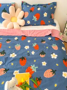 草莓圖案被子 - 彩色 - 查看 4