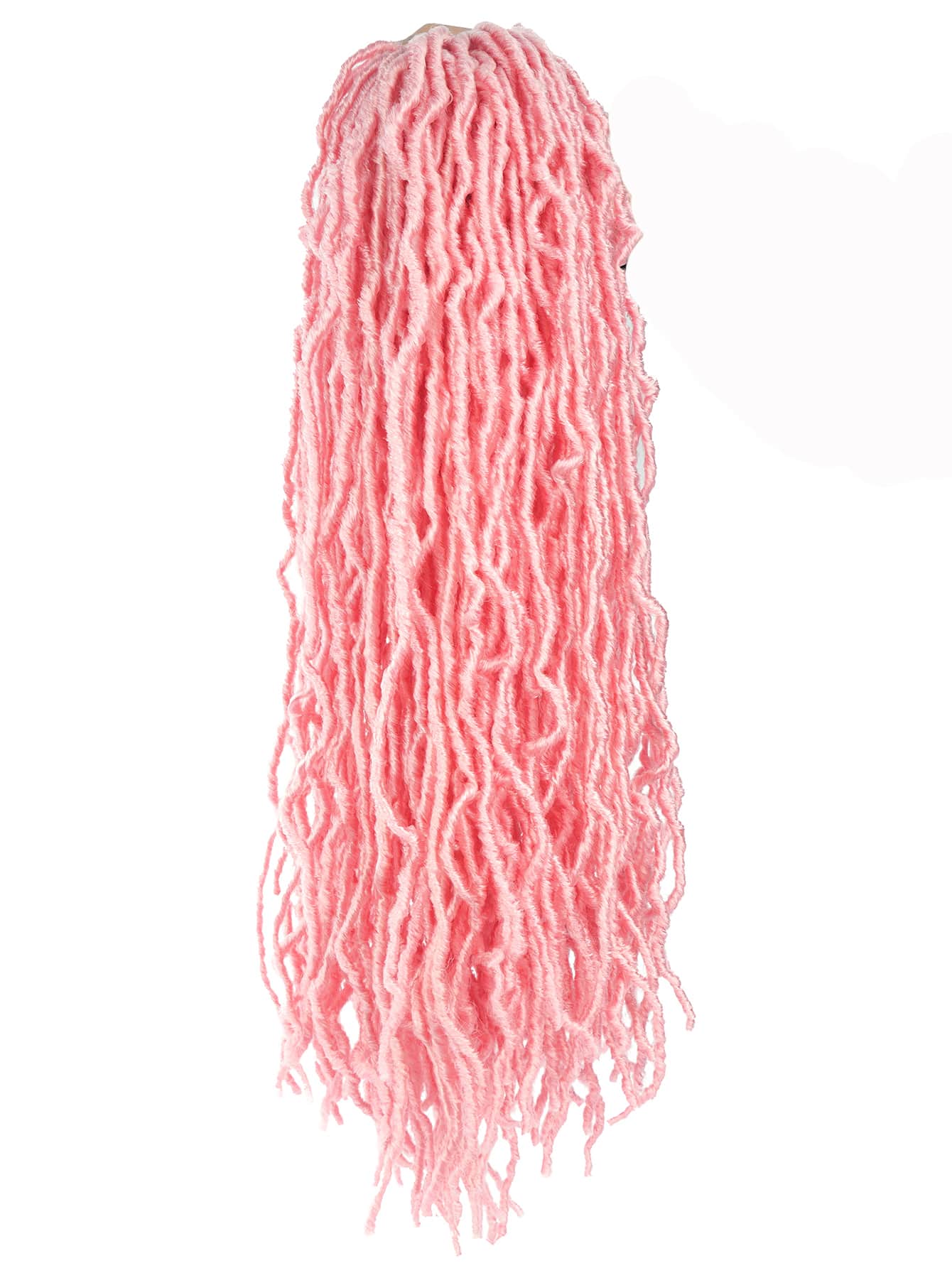 長款合成纖維勾織頭髮編織 - 粉色 - 查看 1